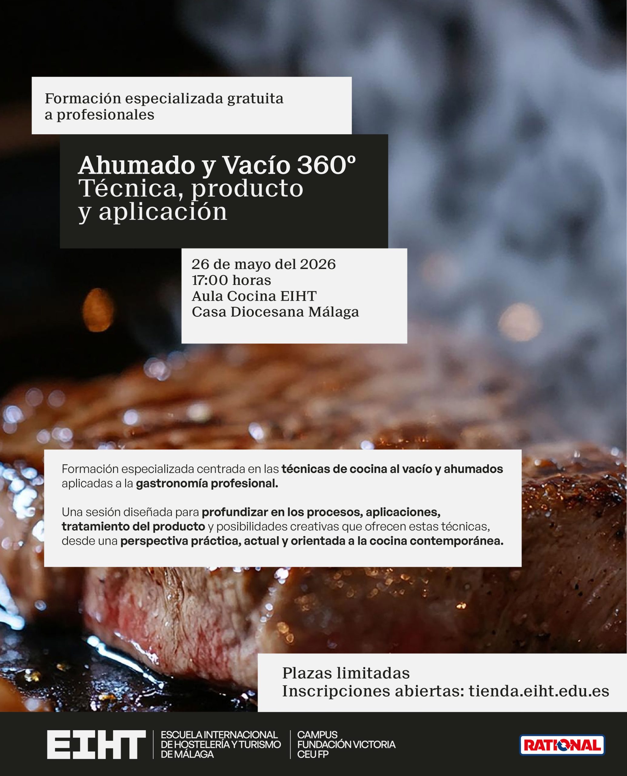EIHT y Rational impulsan una nueva formación especializada sobre técnicas de vacío y ahumados aplicadas a la cocina profesional